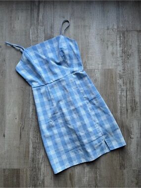 BP. Blue Plaid Mini Dress